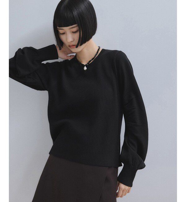 ADAM ET ROPE'「【WEB限定】・【サステナブル】ニュアンススリーブニットプルオーバー」|ニット・セーター|