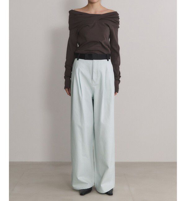 ADAM ET ROPE'「【EMOELLE】ドレスデニムパンツ（バイオ加工）」|デニム|