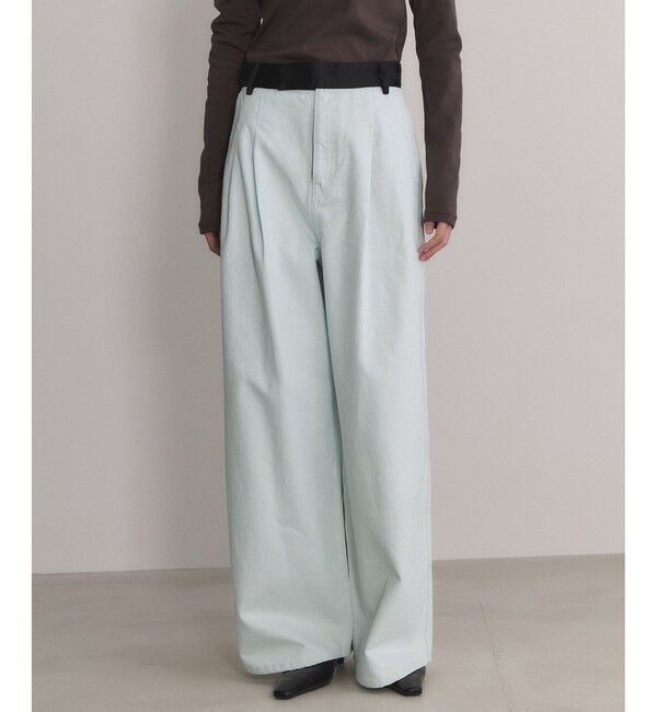 ADAM ET ROPE'「【EMOELLE】ドレスデニムパンツ（バイオ加工）」|デニム|