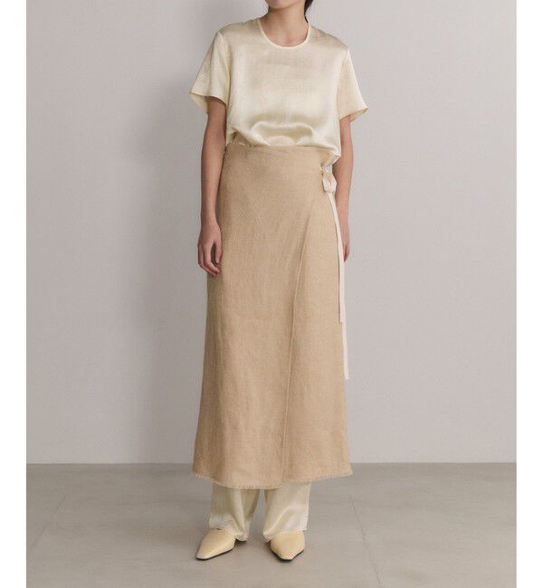 ADAM ET ROPE'「【EMOELLE】サテンイージースラックス」|スラックス|