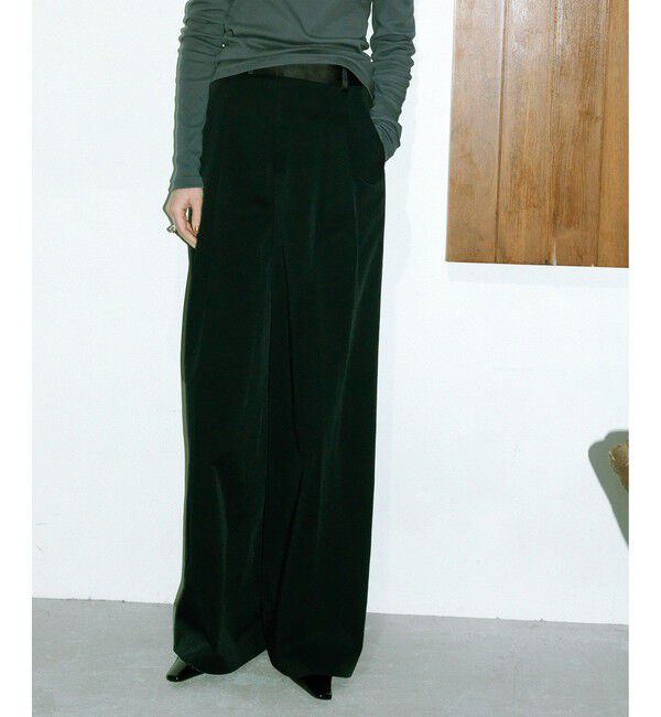 ADAM ET ROPE'「【EMOELLE】バイカラードレスパンツ」|チノ|ブラック(01)