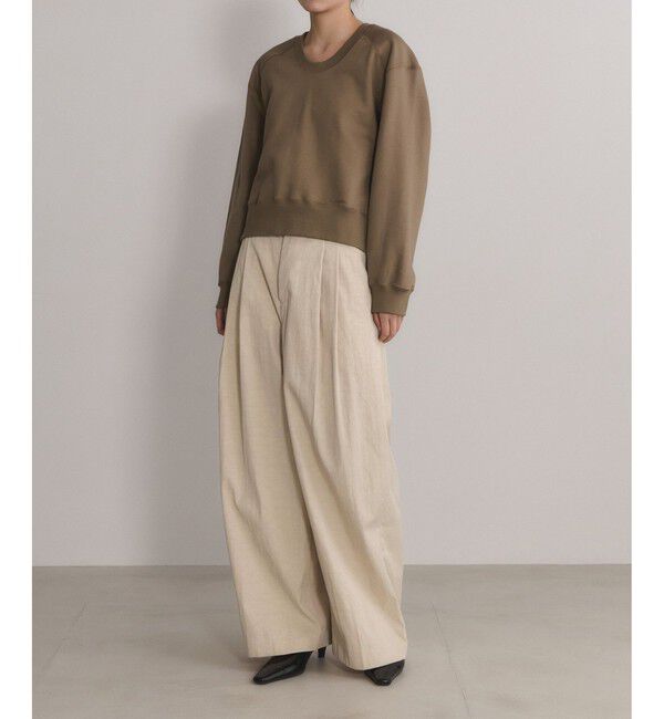 ADAM ET ROPE'「【EMOELLE】バイカラードレスパンツ」|チノ|