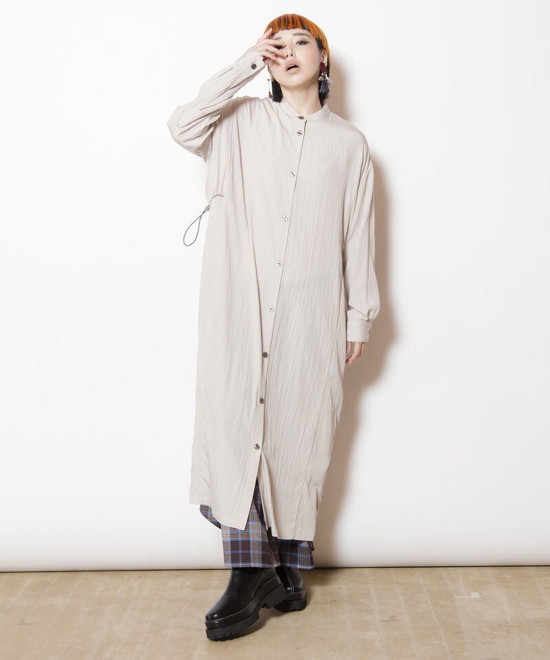  「バックタックシャツワンピース」|ワンピース|