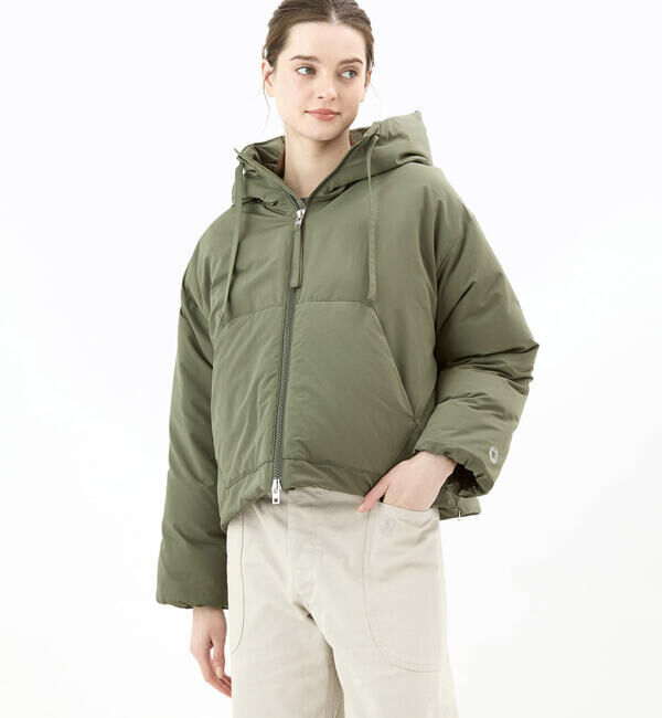 ORCIVAL「ORCIVAL | ポリエステルタフタ フードダウンジャケット WOMEN」|ダウン|OLIVE