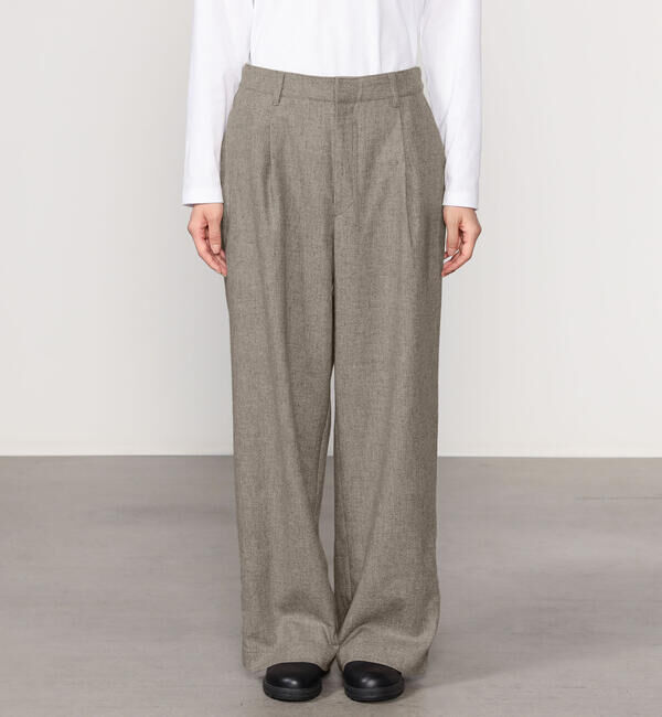 GYMPHLEX「Gymphlex | ウールツイル ストレートワイドパンツ WOMEN」|チノ|
