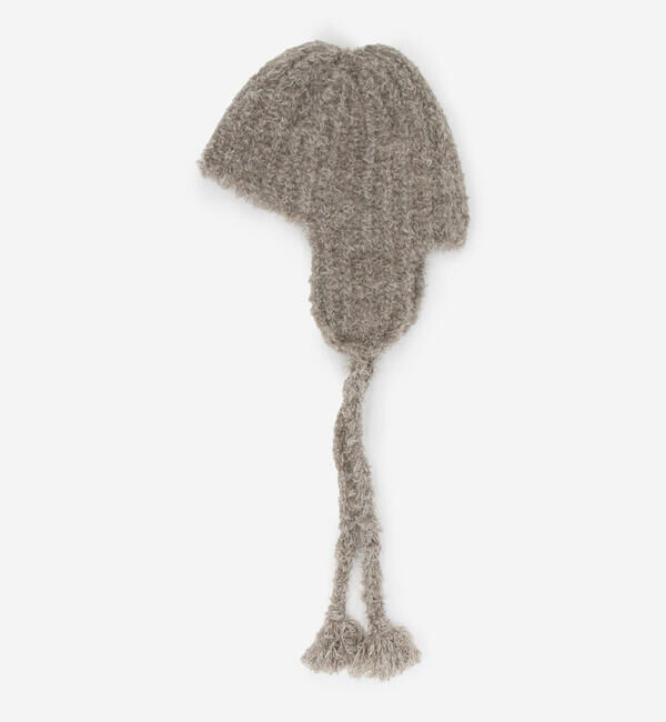  「KIJIMA TAKAYUKI | POODLE FUR EAR BEANIE WOMEN」|ニット帽|LTBROWN
