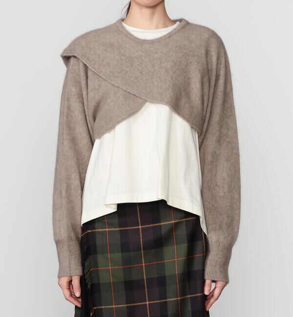  「enrica | ラクーン ニットスリーブケープ WOMEN」|ニット・セーター|