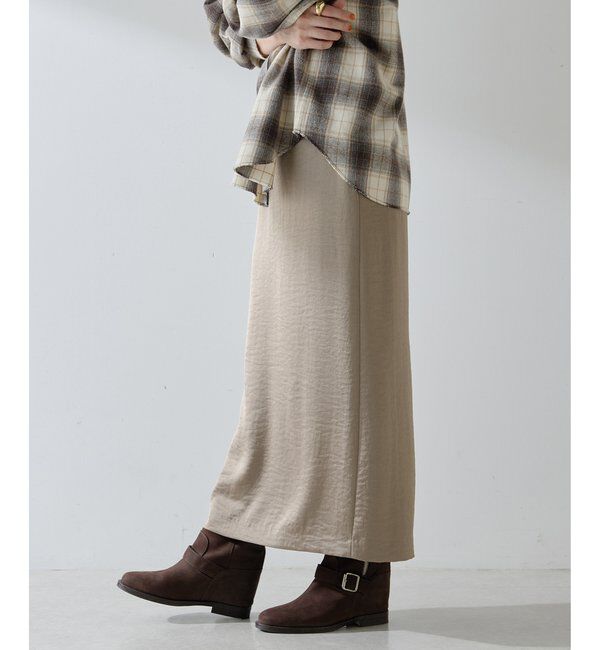 THE PAUSE「【THE PAUSE】サテンIラインスカート」|スカート|