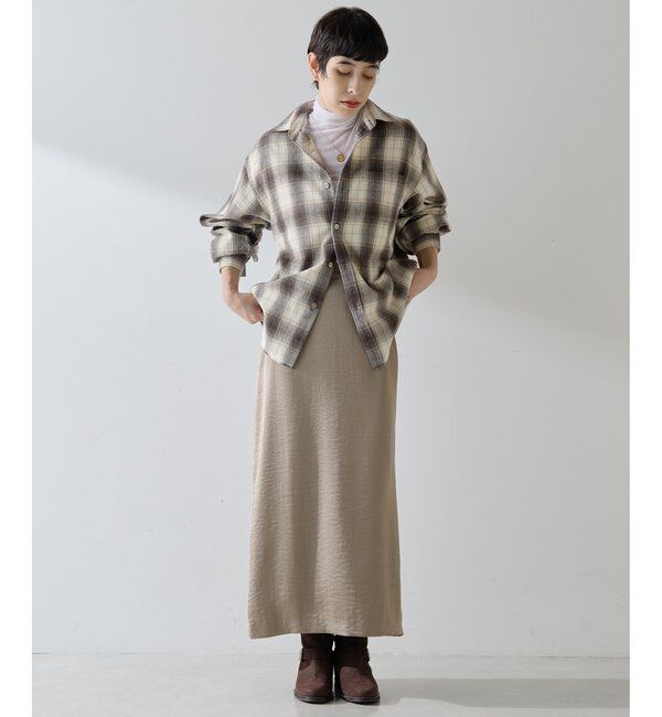 THE PAUSE「【THE PAUSE】サテンIラインスカート」|スカート|