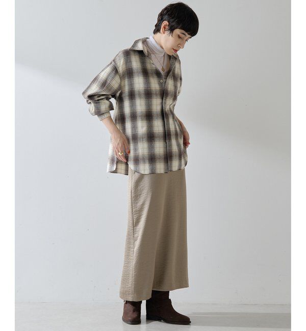 THE PAUSE「【THE PAUSE】サテンIラインスカート」|スカート|