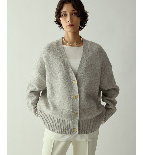 Drawing Numbers「【Drawing Numbers】接結ルーズVネックカーディガン」|ニット・セーター|ライトグレー
