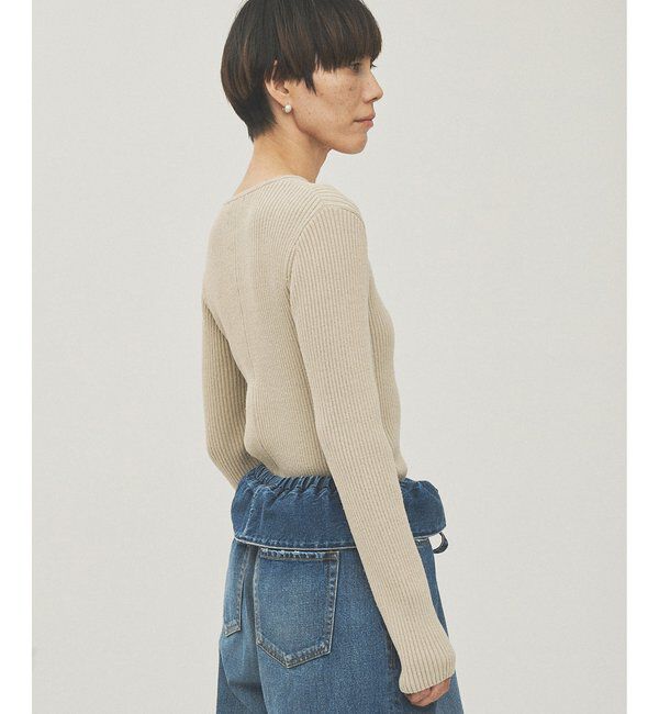  「RAW SILKレースアッププルオーバー」|ニット・セーター|