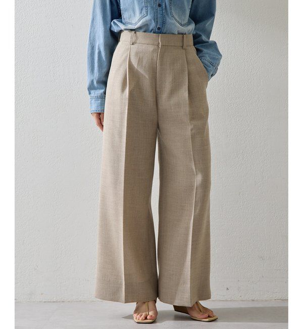  「リネンライクワイドパンツ」|チノ|