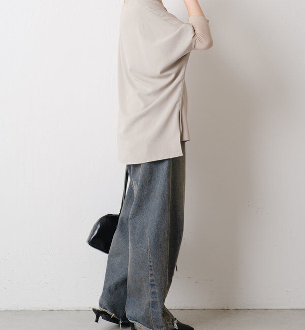  「【新色登場/高機能/シーズンレス】ジャージ袖リブブラウス」|シャツ・ブラウス|