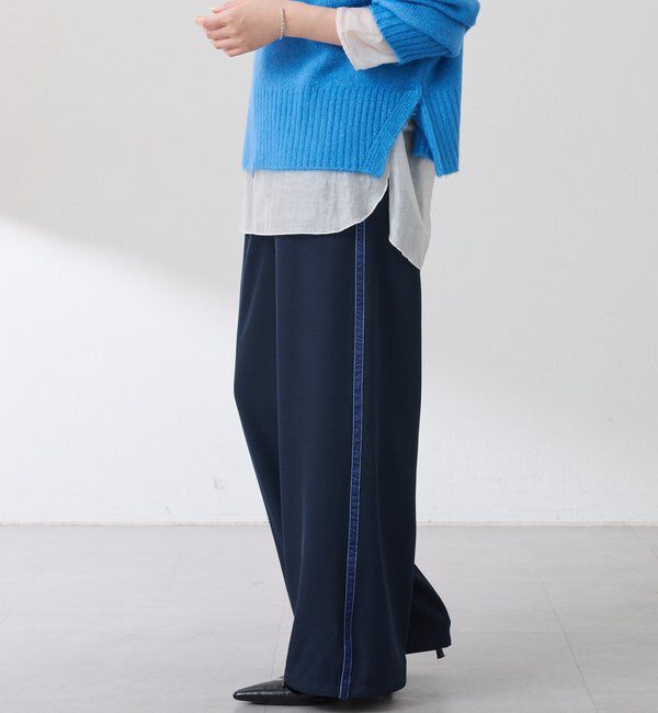  「サイドベロア裾ドロストパンツ」|チノ|
