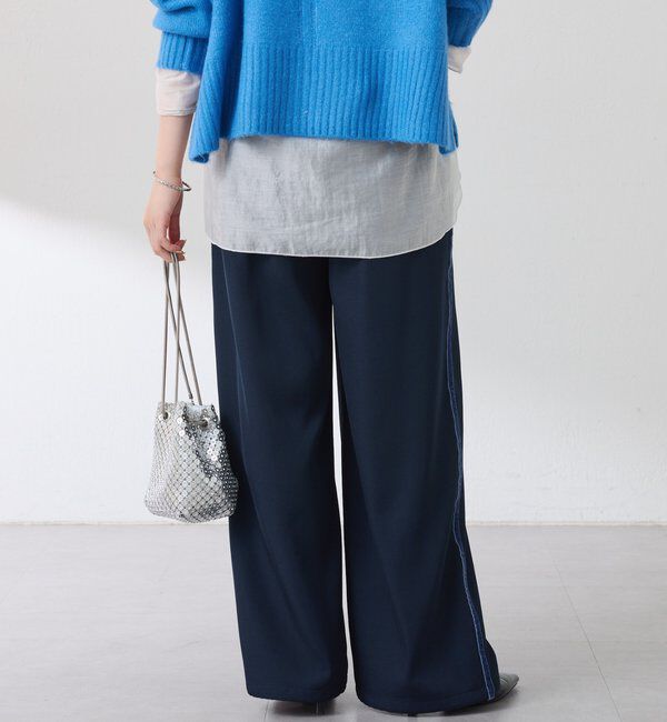  「サイドベロア裾ドロストパンツ」|チノ|
