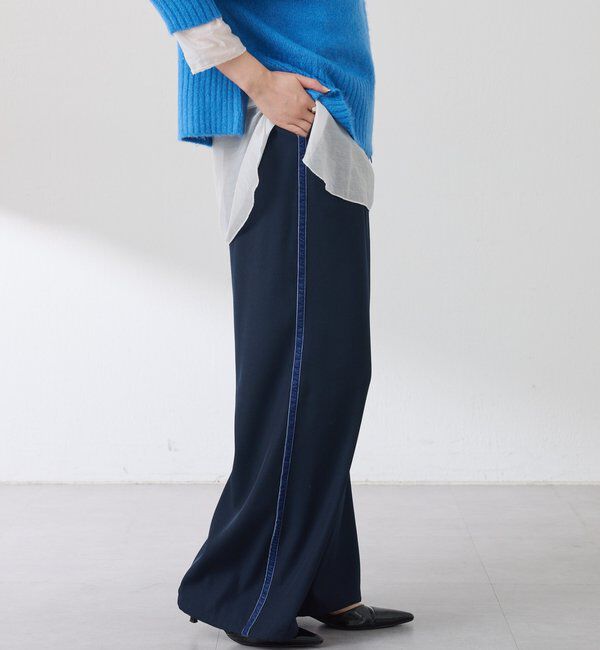  「サイドベロア裾ドロストパンツ」|チノ|