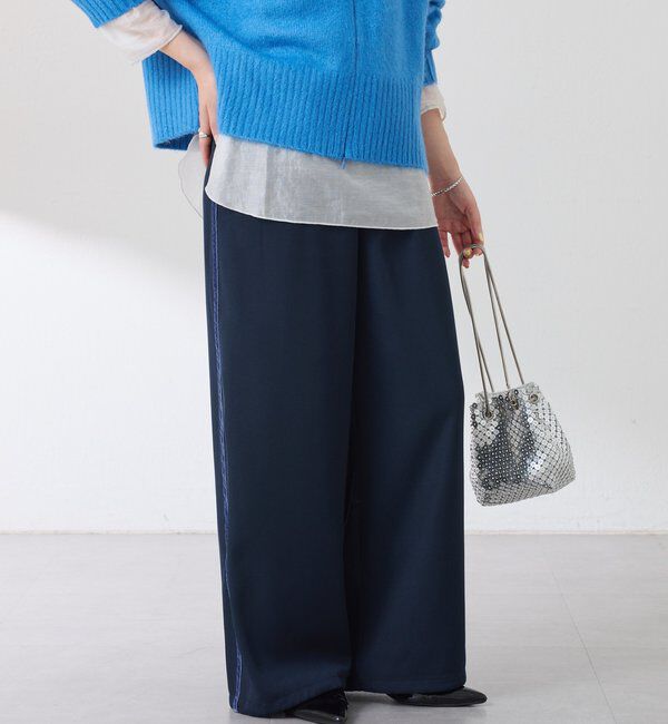  「サイドベロア裾ドロストパンツ」|チノ|