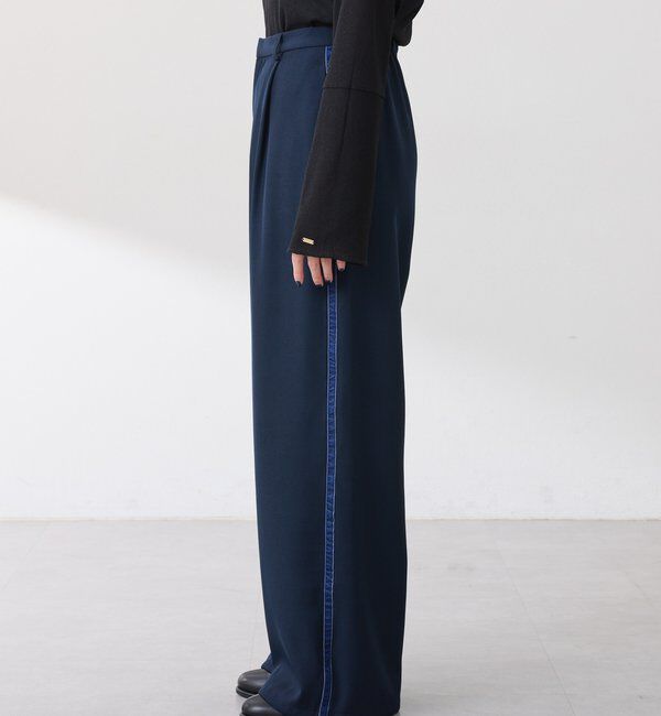  「サイドベロア裾ドロストパンツ」|チノ|