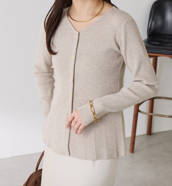  「リブペプラムカーディガン」|ニット・セーター|
