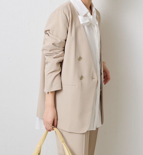  「【リバイバル】ジャージノーカラーダブルジャケット/セレモニー」|スーツ|