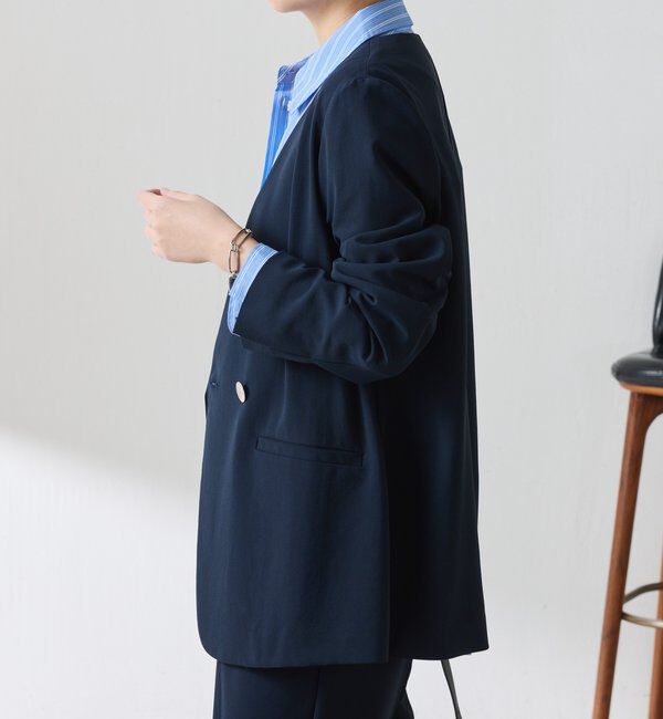  「【リバイバル】ジャージノーカラーダブルジャケット/セレモニー」|スーツ|