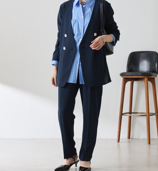  「【リバイバル】ジャージノーカラーダブルジャケット/セレモニー」|スーツ|