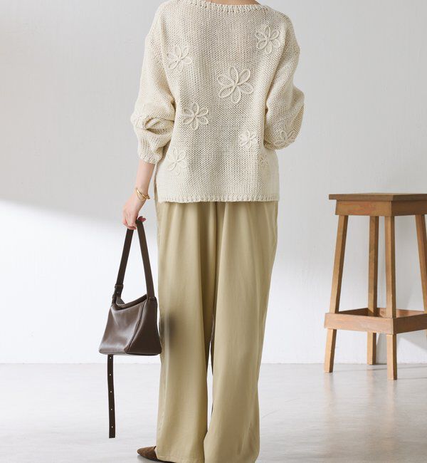  「フラワールーズコットン混ニット」|ニット・セーター|