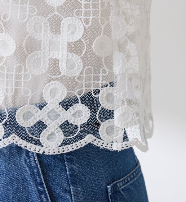 「【＋１アイテム】モチーフレース2WAYベスト」|シャツ・ブラウス|