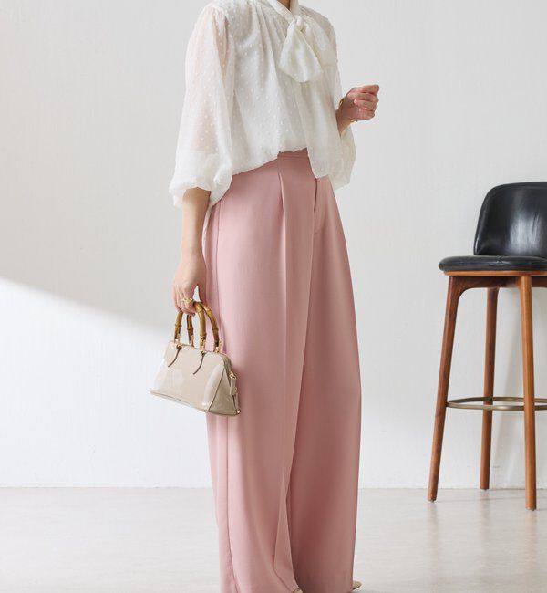  「楊柳ドットジャガードボウタイブラウス」|シャツ・ブラウス|