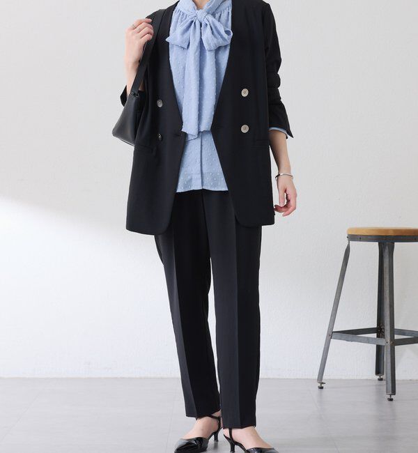  「楊柳ドットジャガードボウタイブラウス」|シャツ・ブラウス|