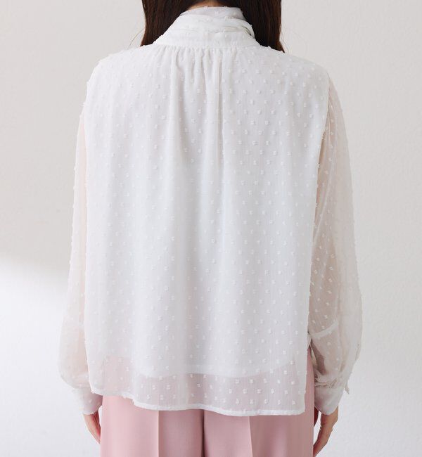  「楊柳ドットジャガードボウタイブラウス」|シャツ・ブラウス|