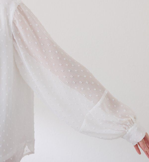  「楊柳ドットジャガードボウタイブラウス」|シャツ・ブラウス|
