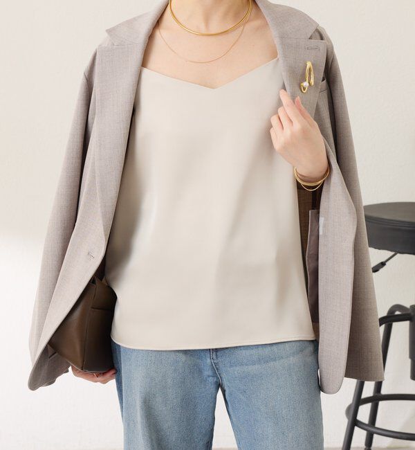  「2WAY サテンキャミソール」|シャツ・ブラウス|