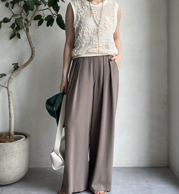  「【累計販売数3万枚突破/22色４サイズ展開！】タックワイドパンツ」|チノ|