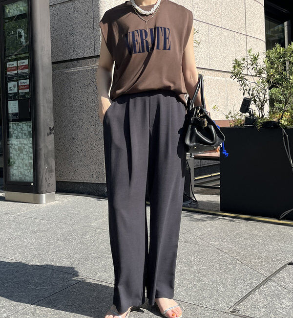  「接触冷感ワイドパンツ」|チノ|