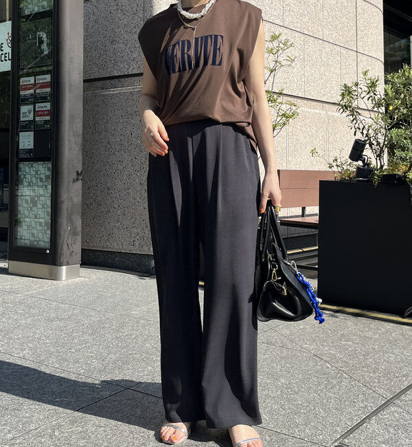  「接触冷感ワイドパンツ」|チノ|