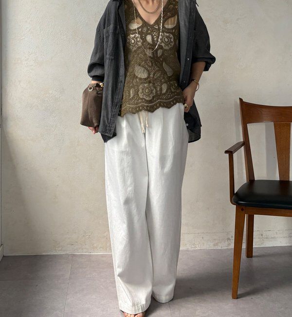  「刺繍前後2WAYレースタンク」|シャツ・ブラウス|