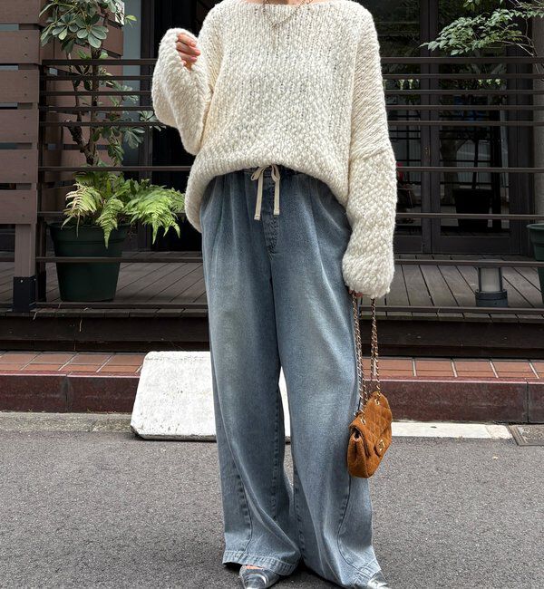  「【新色追加】デニムワイドイージーパンツ」|デニム|