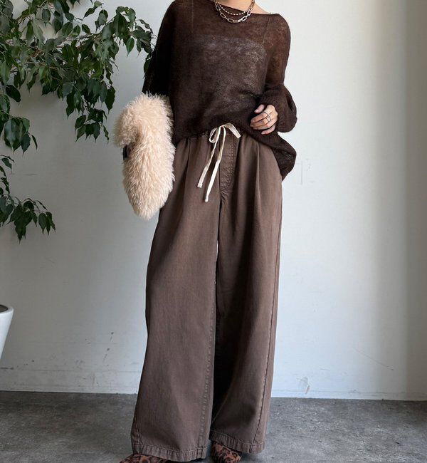  「【新色追加】デニムワイドイージーパンツ」|デニム|