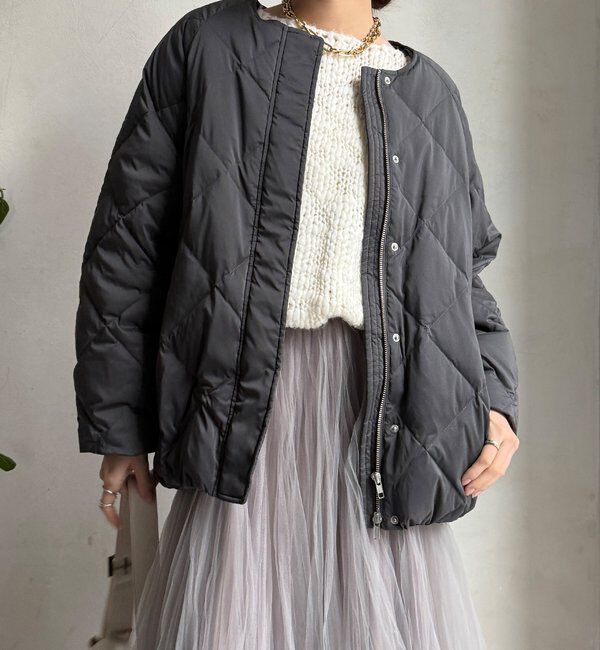  「ストレッチタフタ袖リブショートダウン」|その他|