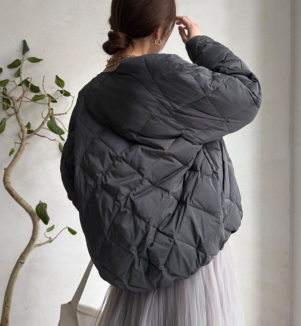  「ストレッチタフタ袖リブショートダウン」|その他|