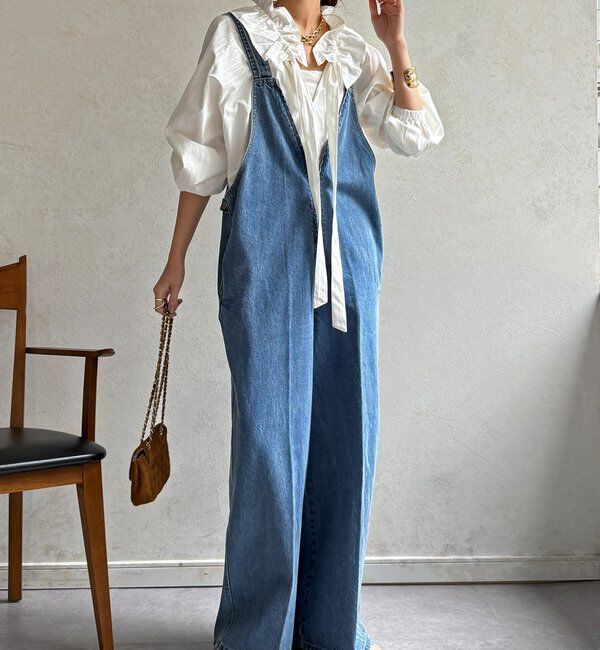  「【WEB限定】フリルカラーラグランブラウス」|シャツ・ブラウス|