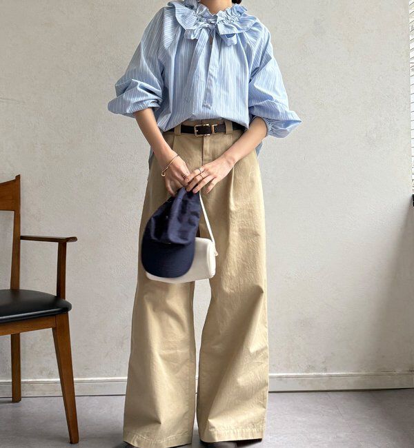  「【WEB限定】フリルカラーラグランブラウス」|シャツ・ブラウス|