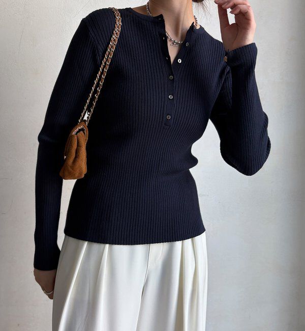  「ヘンリーネックリブニット」|ニット・セーター|