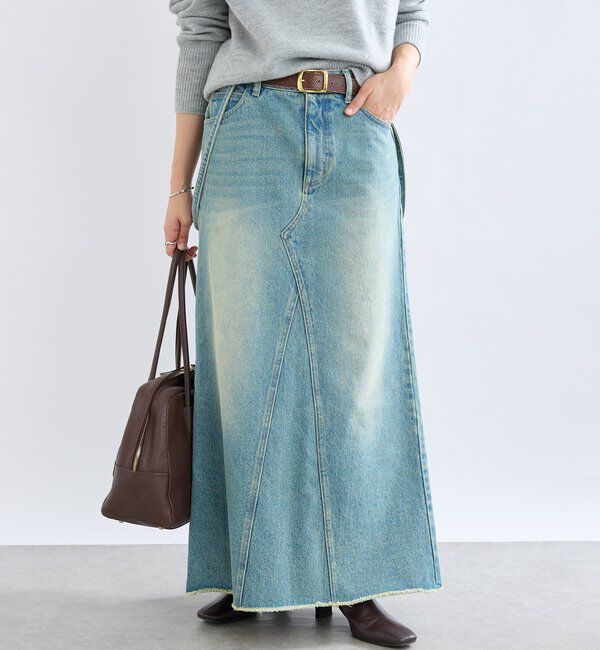  「【MONN.:.(モン)】LOOSE DENIM SKIRT」|スカート|