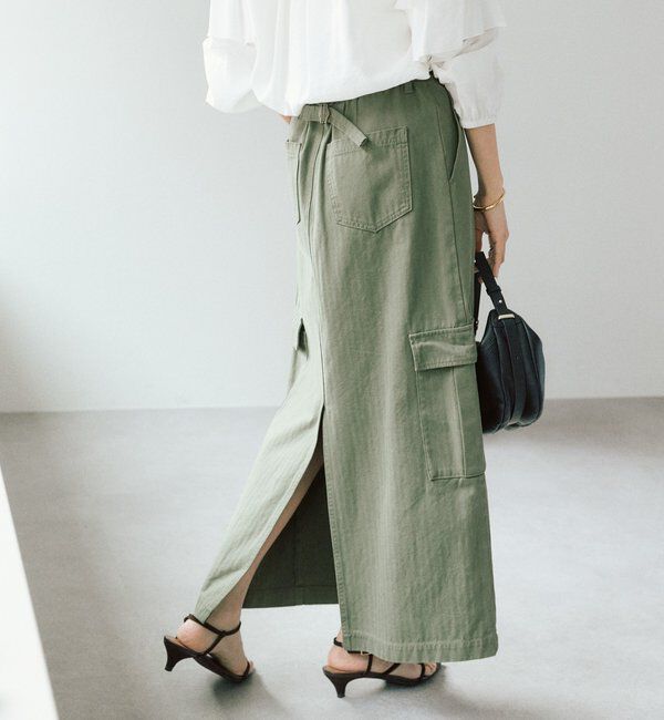  「【MONN.:.(モン)】カーゴマキシスカート」|スカート|