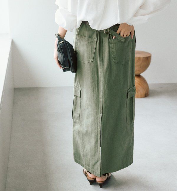  「【MONN.:.(モン)】カーゴマキシスカート」|スカート|