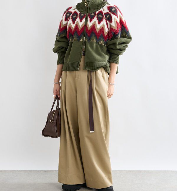  「【抜け感】タックチノワイドパンツ」|チノ|