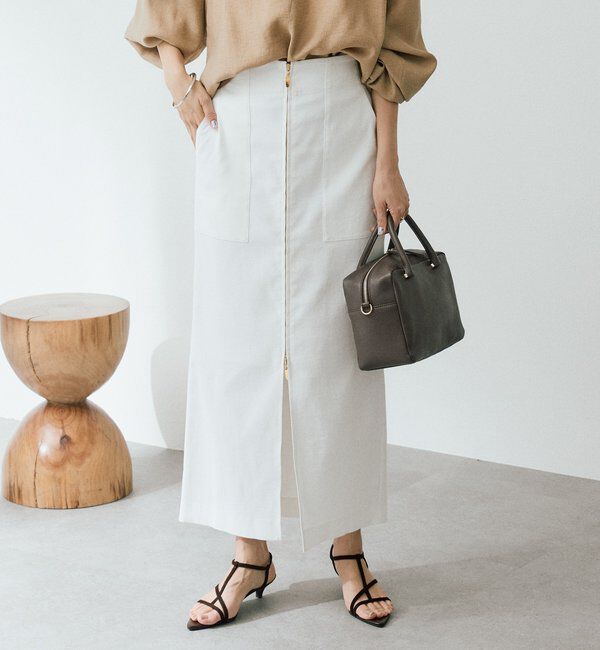  「予約【ウオッシャブル/多機能】フロントZIPタイトスカート」|スカート|